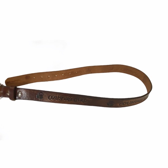 Leather Belt Country Girl with Rose on Belt - Picture 2 of 4